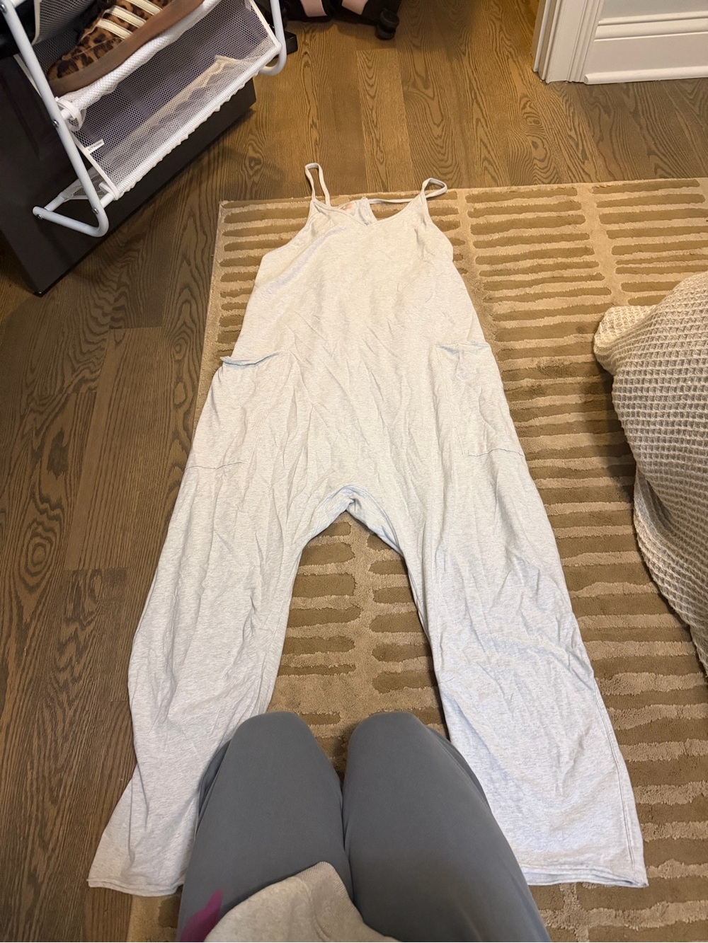FP Movement by Free People Light Gray Sleeveless Romper Jumpsuit
